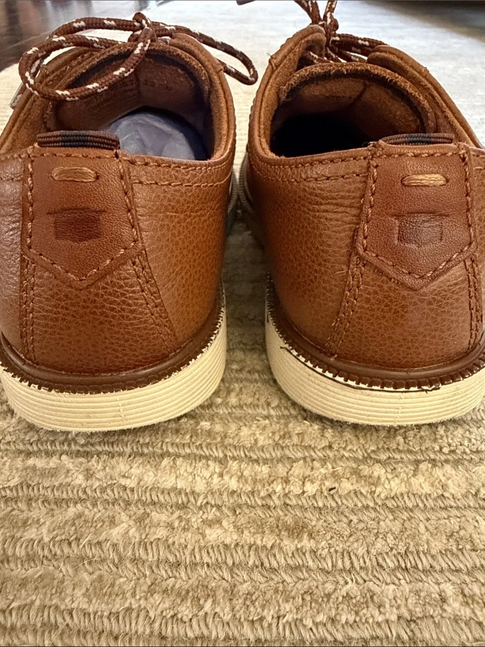 Florsheim Boy’s Cognac Leather Casual Lace-Up Shoes